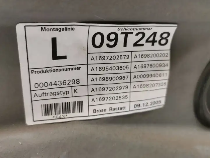 Mercedes-Benz B-class W245 (2005 - 2008) A1697202979 Стеклоподъемник передней двери (без мотора) — фото 9