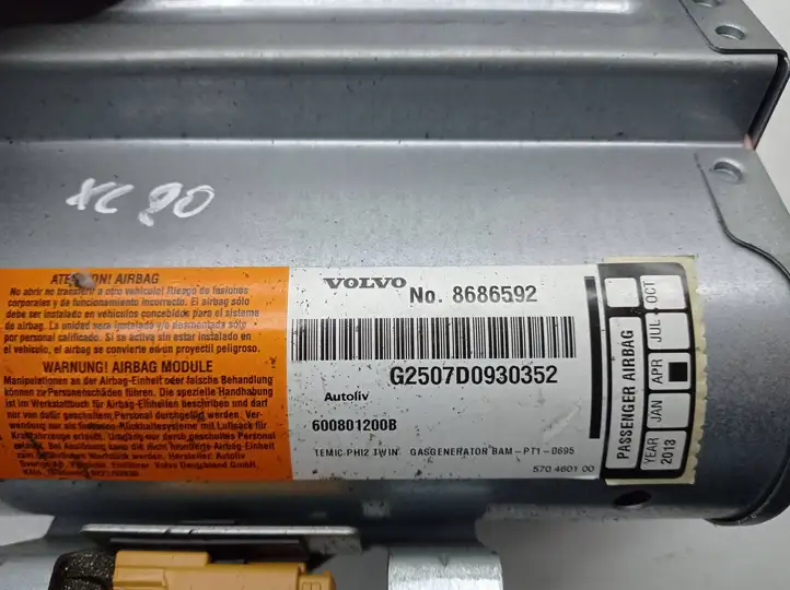 Volvo XC90 (2002 - 2006) 8686592 Подушка безопасности пассажира — фото 4