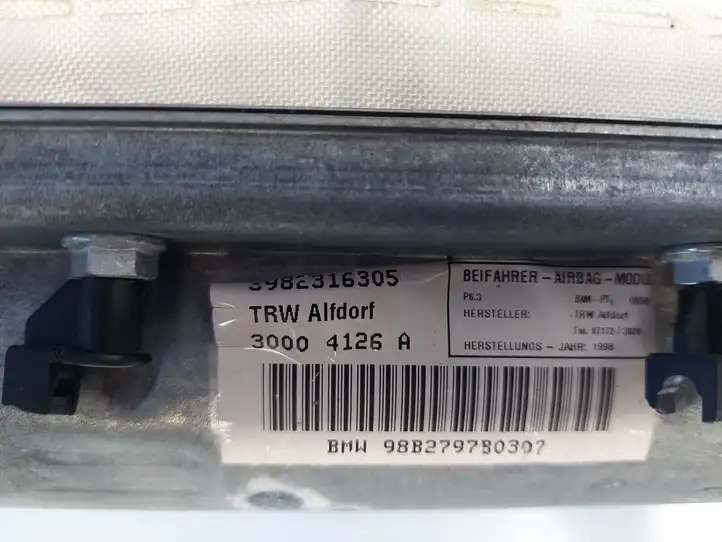 BMW 5 E39 (1996 - 2003) 3982316305 Подушка безопасности пассажира — фото 5