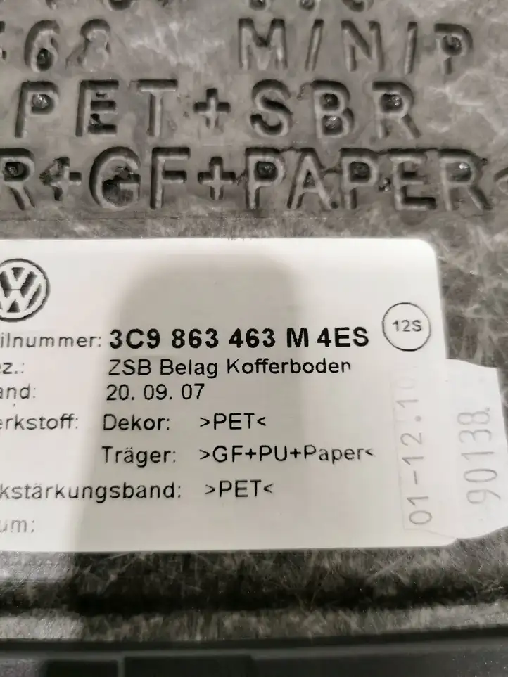 Volkswagen PASSAT B7 (2011 - 2014) 3C9863463M Пол багажника — фото 2