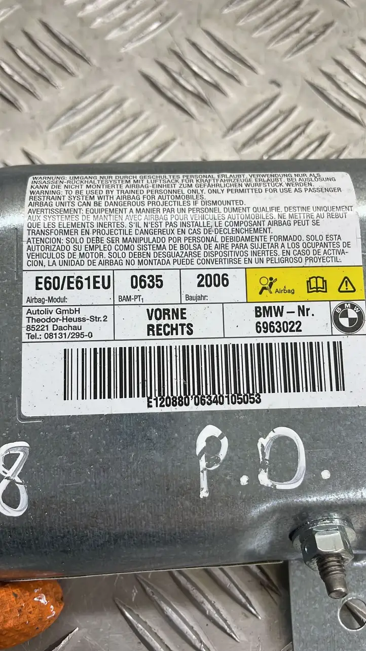 BMW 5 E60 E61 (2004 - 2010) 6963022 Боковая подушка безопасности (стойка) — фото 2