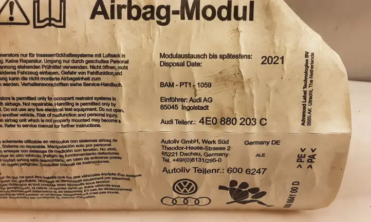 Audi A8 S8 D3 4E (2005 - 2007) 4E0880203C Подушка безопасности пассажира — фото 2