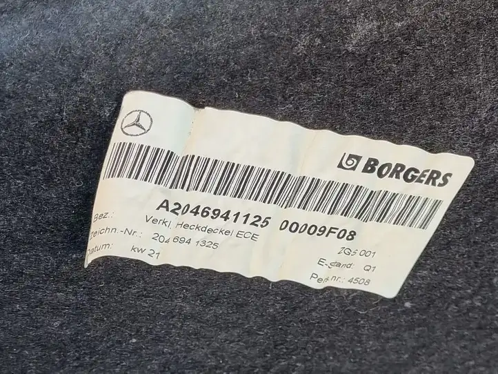 Mercedes-Benz C W204 (2007 - 2014) A2046941125 Комплект обшивки крышки багажника — фото 4