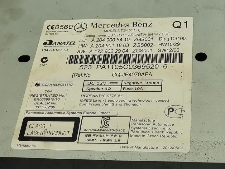 Mercedes-Benz C W204 (2007 - 2014) A2049005410 Магнитола / мультимедийная система — фото 8
