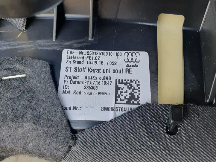 Audi A4 S4 B9 (2015 - 2019) 8W0885704 Обшивка сидений — фото 3