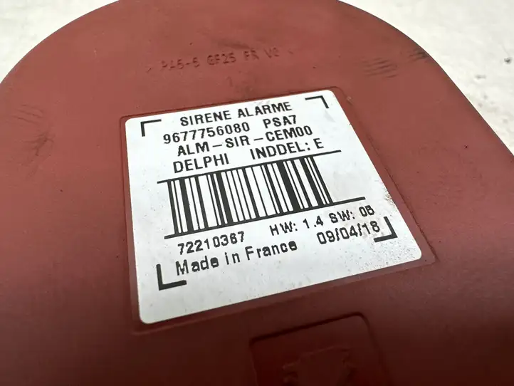 Peugeot 3008 II (2016 - 2023) 9677756080 Сирена сигнализации — фото 3