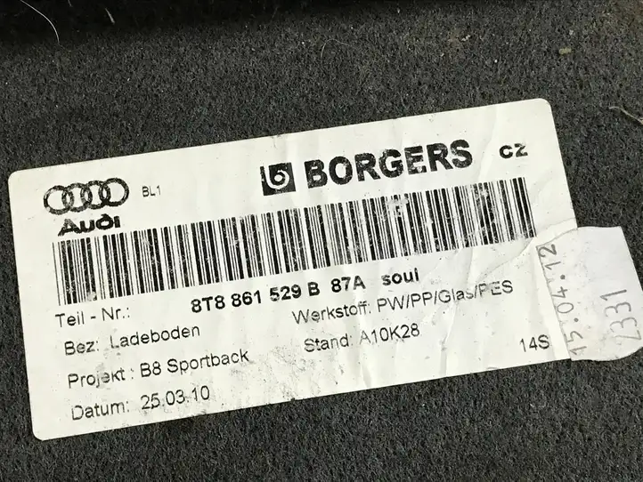 Audi A5 8T 8F (2007 - 2011) 8T8861529B Коврик багажника — фото 3