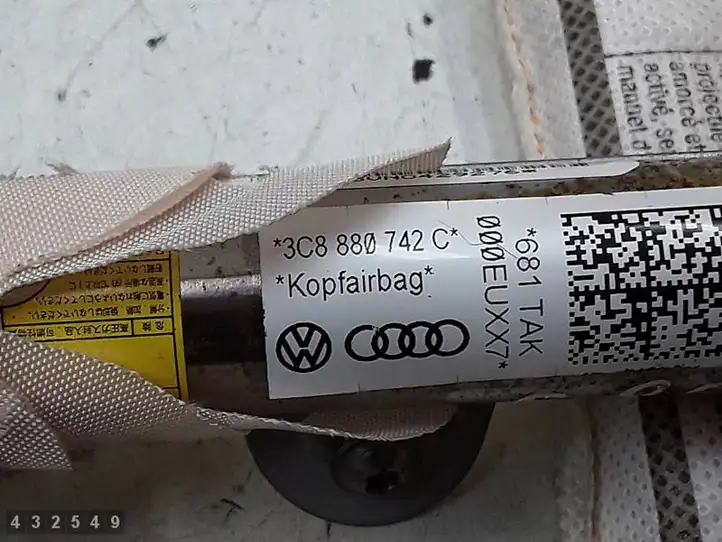 Volkswagen PASSAT CC (2008 - 2012) 3C8880742C Боковая подушка безопасности шторка — фото 4