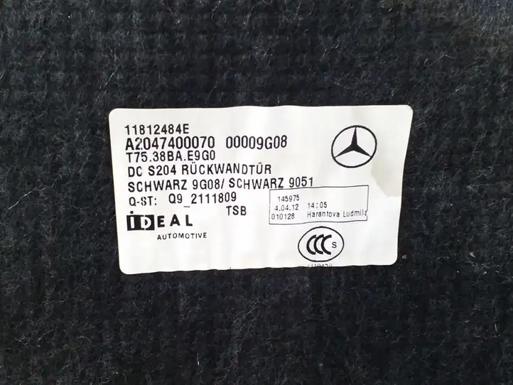 Mercedes-Benz C W204 (2007 - 2014) A2047400070 Обшивка багажника — фото 3