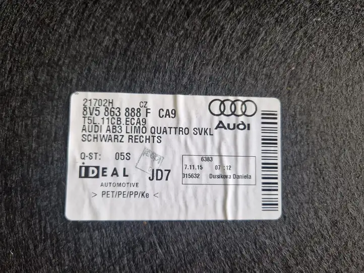 Audi A3/S3 8V (2012 - 2016) 8V5863888F Боковая обшивка багажника — фото 3
