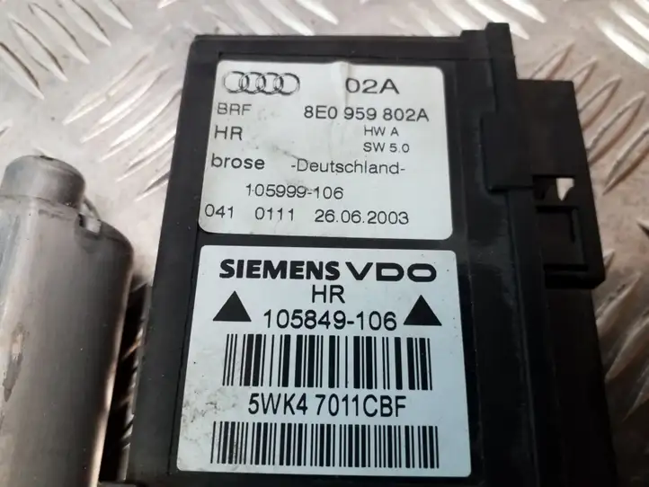Audi A4 S4 B6 8E 8H (2000 - 2006) 8E0959802A Стеклоподъемник задней двери — фото 4