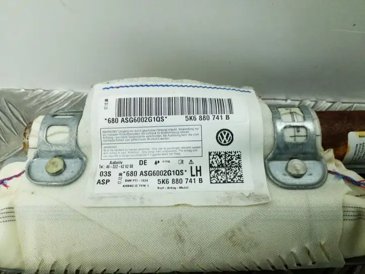 Volkswagen Golf VI (2009 - 2013) 5K6880741B Боковая подушка безопасности шторка — фото 4