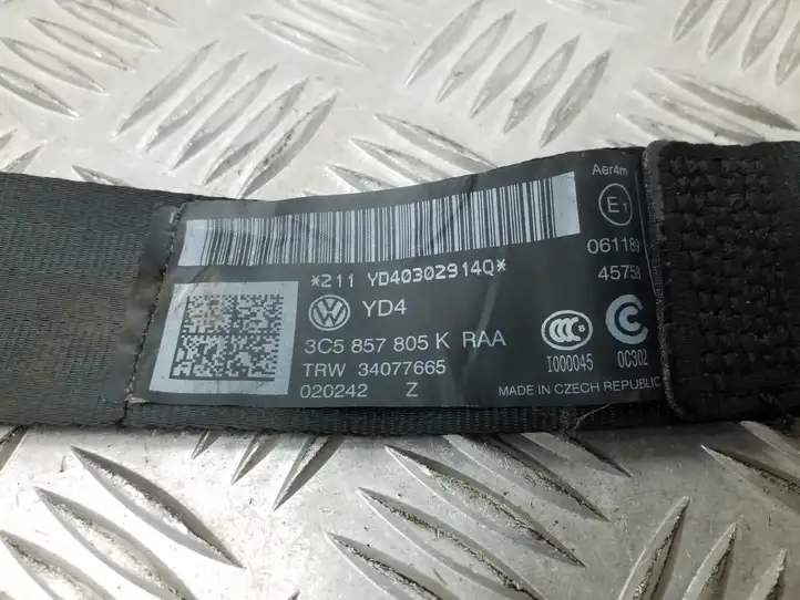 Volkswagen PASSAT B7 (2011 - 2014) 3C5857805K Задний ремень безопасности — фото 5