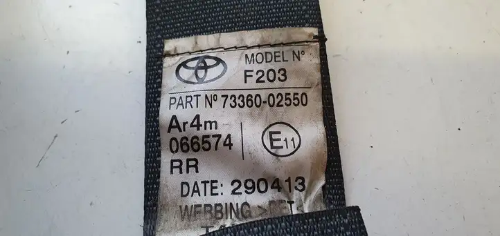 Toyota Auris E180 (2012 - 2018) Задний ремень безопасности — фото 3