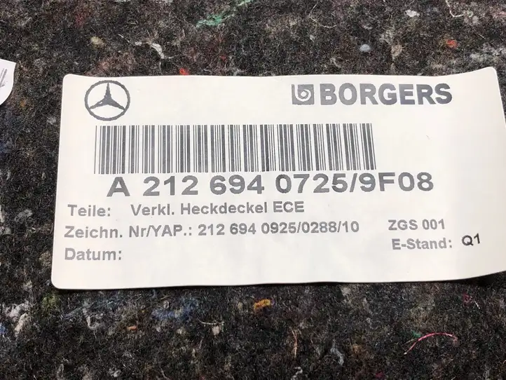 Mercedes-Benz E W212 (2009 - 2016) A2126940725 Обшивка багажника — фото 2
