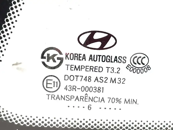 Hyundai Santa Fe (2005 - 2009) DOT748AS2M32 Заднее боковое стекло — фото 5
