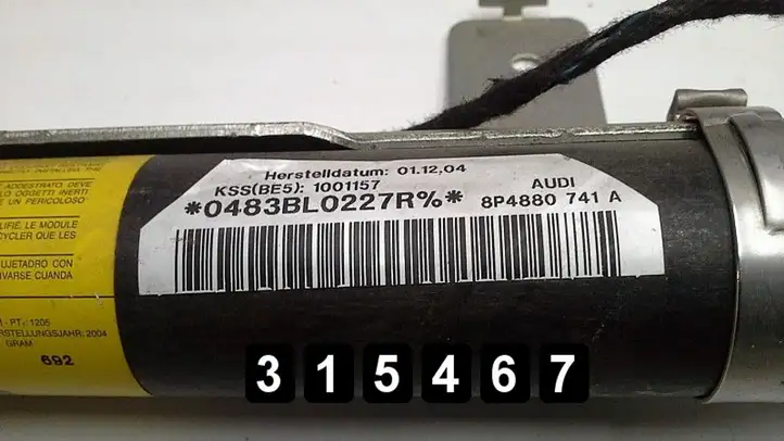 Audi A3/S3 8P (2003 - 2005) 8P4880741A Боковая подушка безопасности шторка — фото 3
