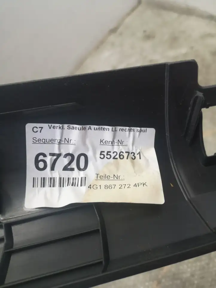 Audi A6 C7 (2014 - 2018) 4G1867272 Внутренняя отделка переднего порога — фото 2