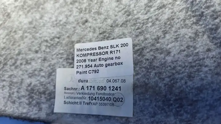 Mercedes-Benz SLK R171 (2005 - 2011) A1716901241 Задний коврик салона — фото 3