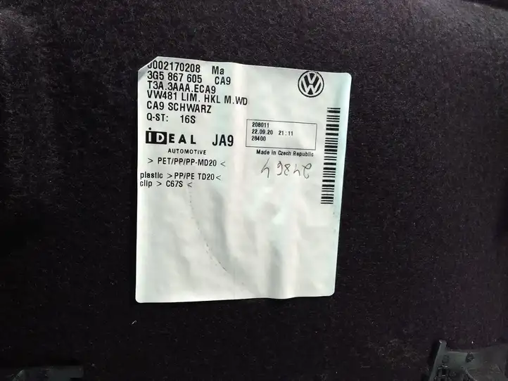 Volkswagen PASSAT B8 (2015 - ) 3G5867605 Комплект обшивки крышки багажника — фото 5