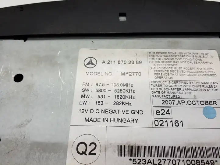 Mercedes-Benz E W211 (2002 - 2009) A2118702889 Магнитола / мультимедийная система — фото 4