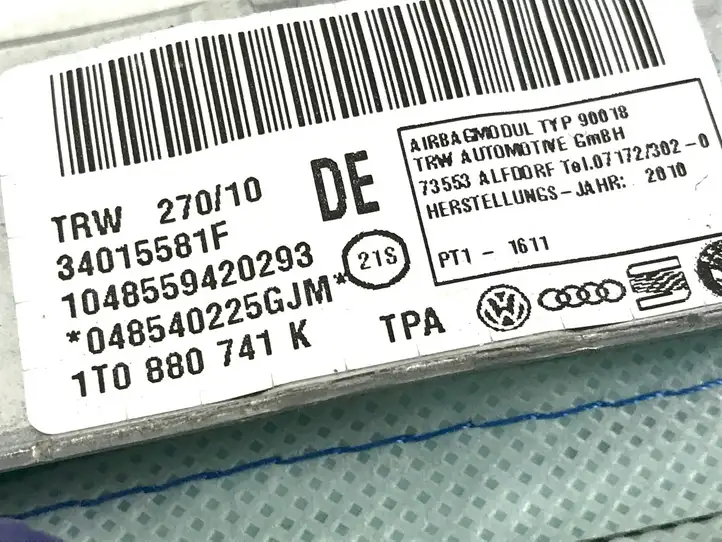 Volkswagen Touran II (2010 - 2016) 1T0880741K Боковая подушка безопасности шторка — фото 2