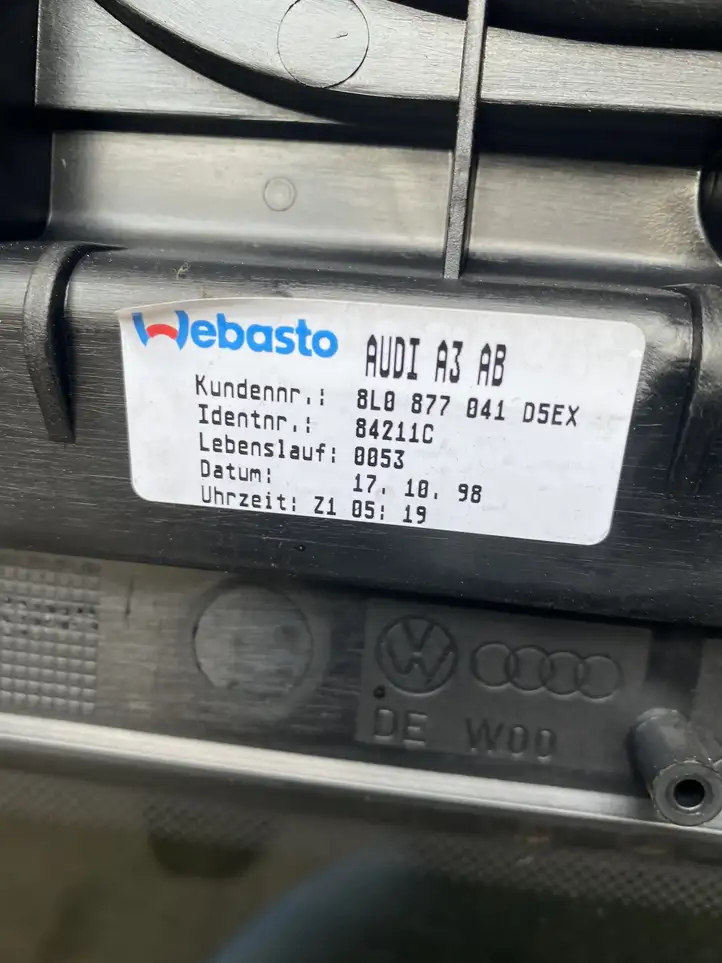 Audi A3/S3 8L (2000 - 2003) 8L0877041D Комплект люка крыши — фото 2