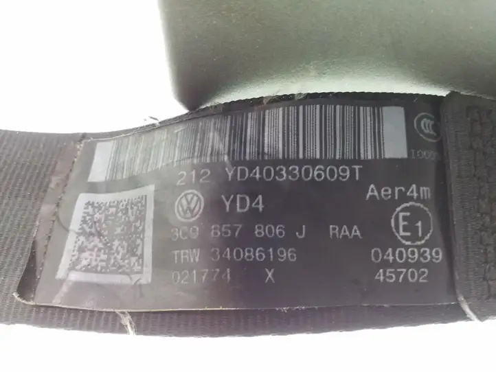 Volkswagen PASSAT B7 (2011 - 2014) 3C9857806J Задний ремень безопасности — фото 3