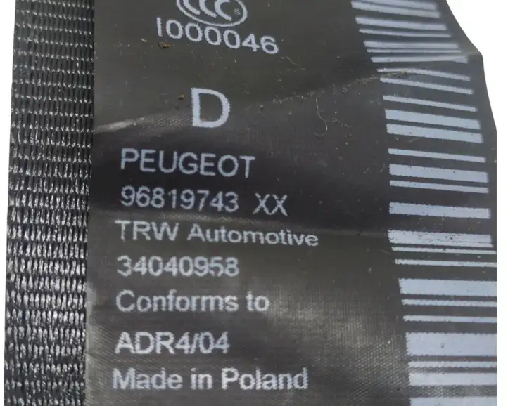 Peugeot 5008 (2009 - 2013) 96819743XX Передний ремень безопасности — фото 5