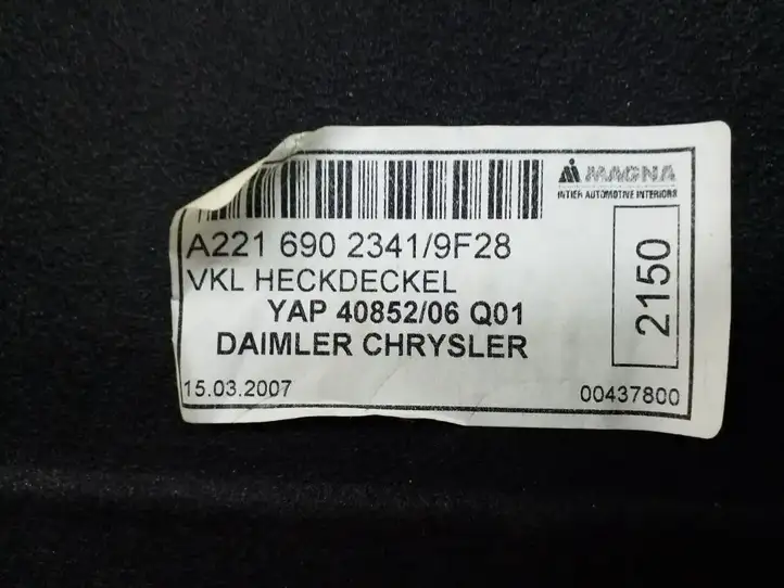 Mercedes-Benz S W221 (2005 - 2013) A2216902341 Обшивка багажника — фото 2