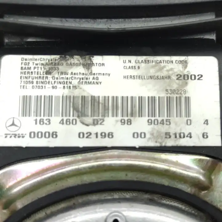 Mercedes-Benz ML W163 (1997 - 2005) 1634600298 Подушка безопасности руля — фото 6