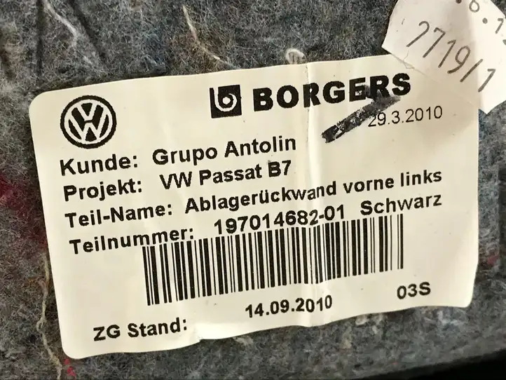 Volkswagen PASSAT B7 (2011 - 2014) 3AA867061 Обшивка задней двери — фото 8