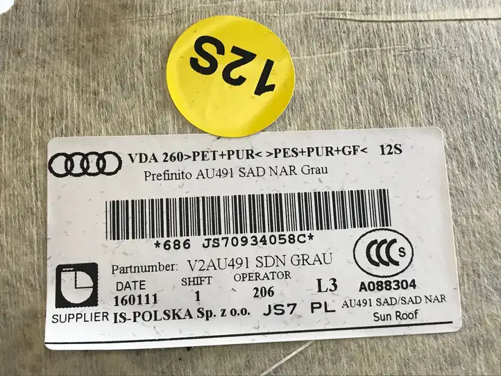 Audi A4 S4 B9 (2015 - 2019) 8W5867506J Крыша — фото 7