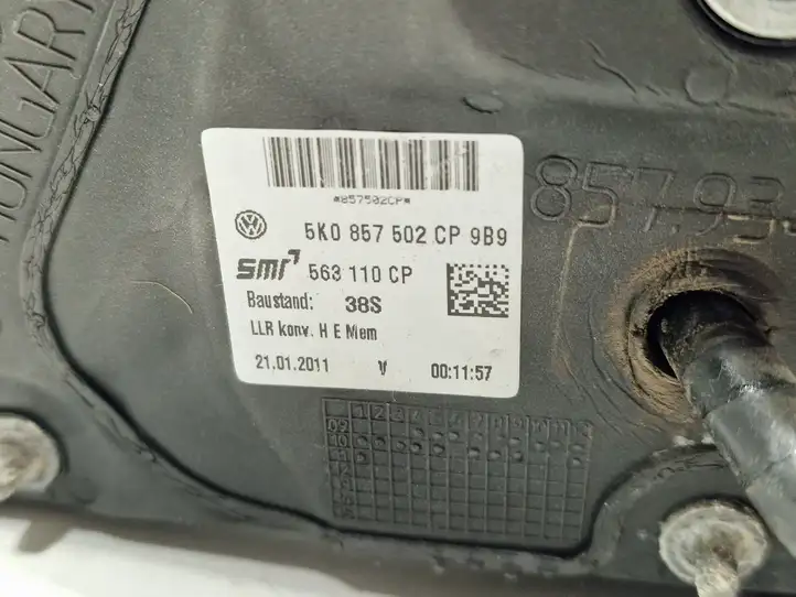 Volkswagen Golf VI (2009 - 2013) 5K0857502CP Боковое зеркало с электроприводом — фото 4