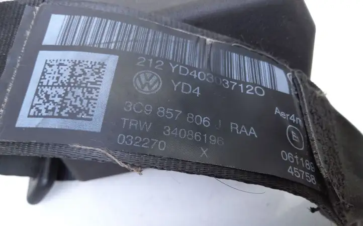 Volkswagen PASSAT B7 (2011 - 2014) 3C9857806J Задний ремень безопасности — фото 2