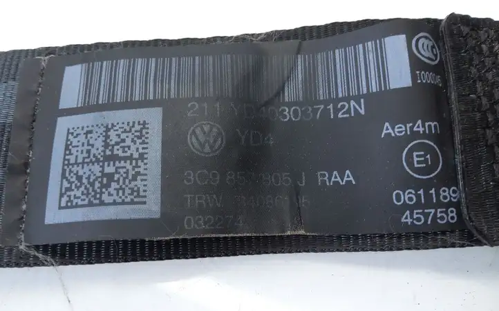 Volkswagen PASSAT CC (2008 - 2012) 3C9857805J Задний ремень безопасности — фото 2