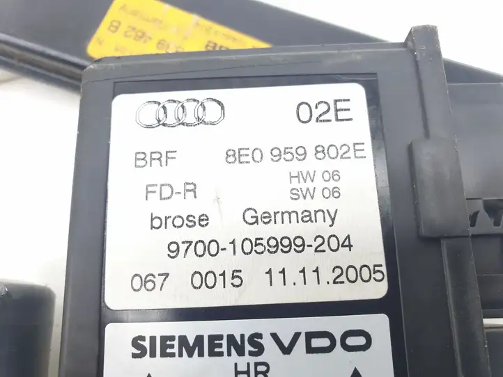 Audi A4 S4 B7 8E 8H (2004 - 2009) 8E0839462B Стеклоподъемник передней двери (комплект) — фото 5
