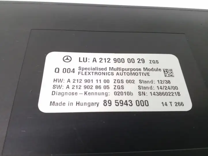 Mercedes-Benz E W212 (2009 - 2016) A2129000029 Прочие блоки управления — фото 3