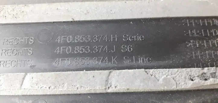 Audi A6 S6 C6 4F (2004 - 2008) 4F0853374K Внутренняя отделка переднего порога — фото 16