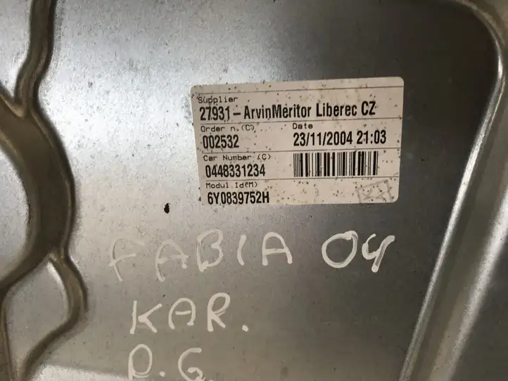 Skoda Fabia Mk1 (6Y) (1999 - 2007) 6Y0839756B Механический стеклоподъемник задней двери — фото 3