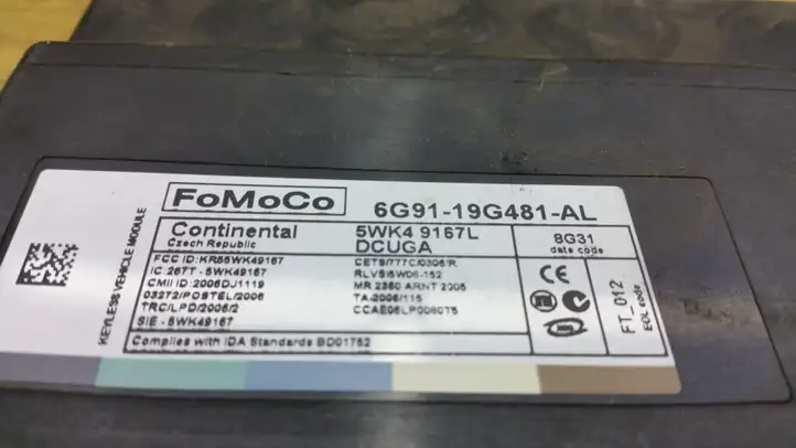 Volvo XC60 (2008 - 2013) 6G9119G481AL Блок бесключевого доступа — фото 2