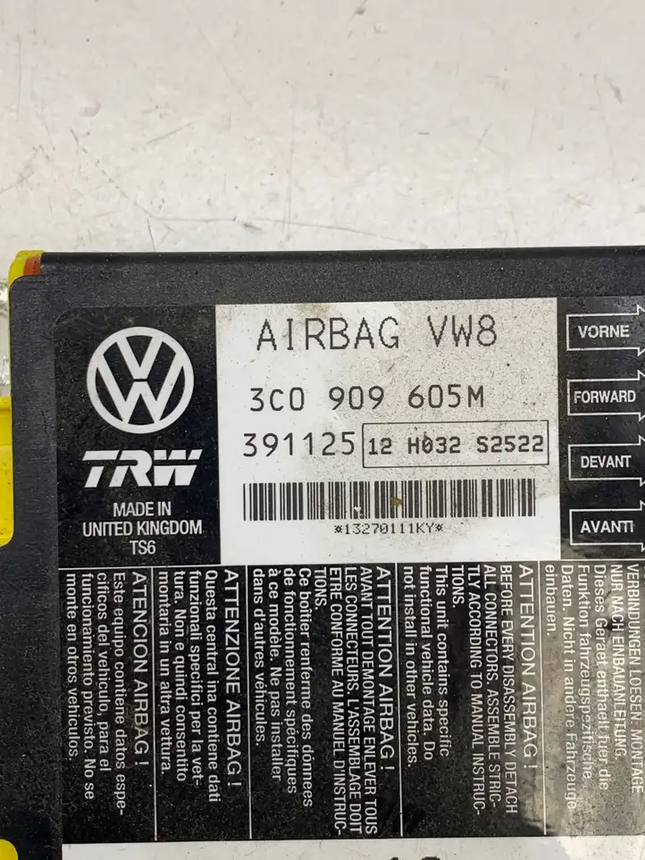 Volkswagen PASSAT B6 (2005 - 2010) 3C0909605M Блок управления SRS — фото 2