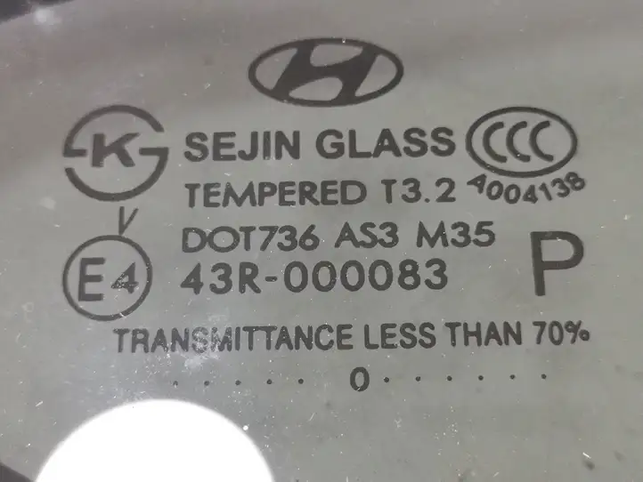 Hyundai ix35 (2009 - 2013) DOT736AS3M35 Заднее боковое стекло — фото 4
