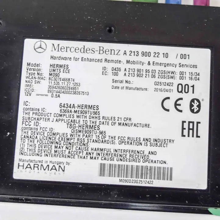 Mercedes-Benz E W213 (2016 - ) A2139022106 Bluetooth модуль — фото 6