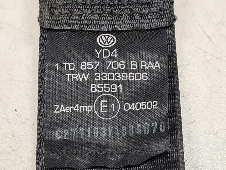 Volkswagen Touran I (2003 - 2010) 1T0857706B Передний ремень безопасности — фото 4