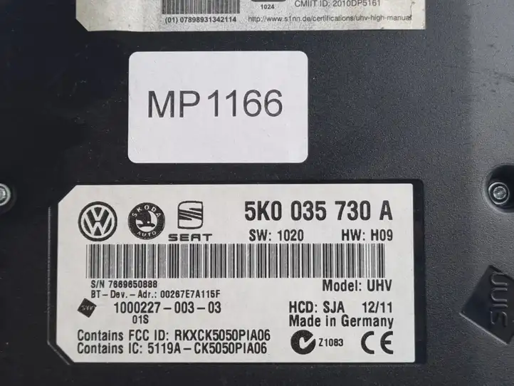 Volkswagen PASSAT B6 (2005 - 2010) 5K0035730A Bluetooth модуль — фото 3