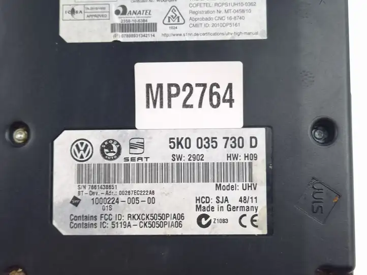 Volkswagen PASSAT B7 (2011 - 2014) 5K0035730D Модуль комфорта — фото 3