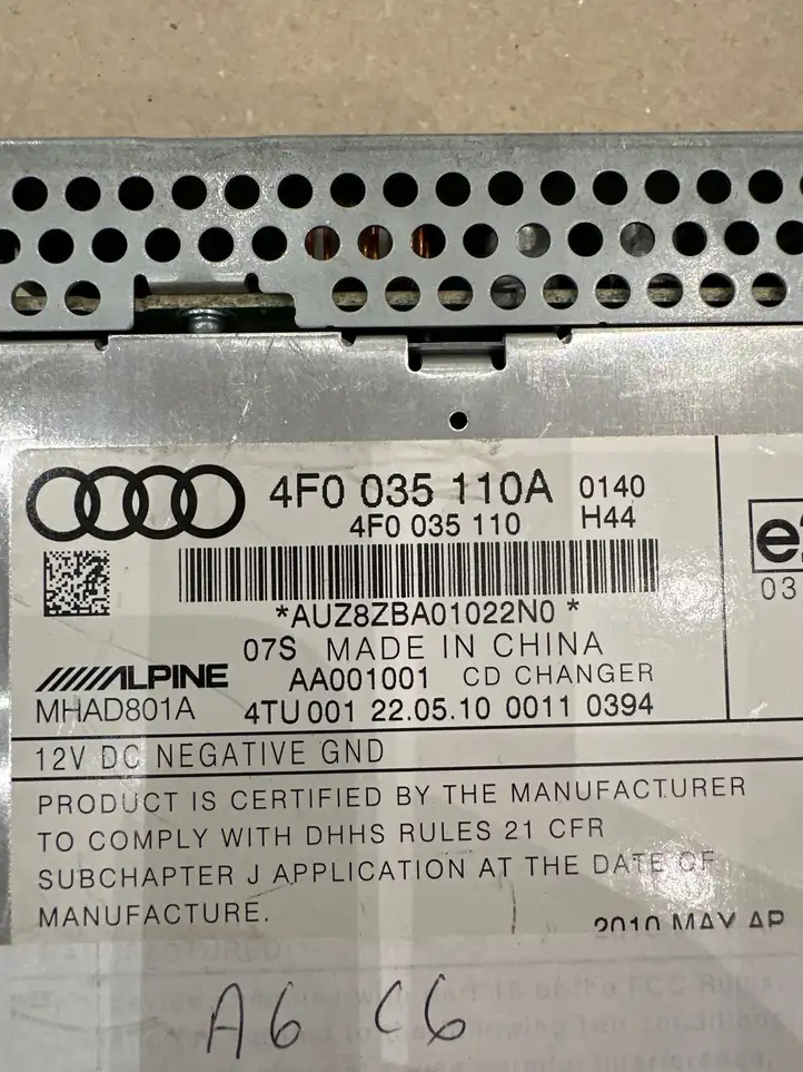 Audi A6 S6 C6 4F (2008 - 2011) 4F0035110A CD/DVD чейнджер — фото 2