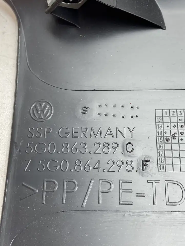 Volkswagen Golf VII (2013 - 2019) 5G0863289C Другая деталь консоли (туннеля) — фото 4