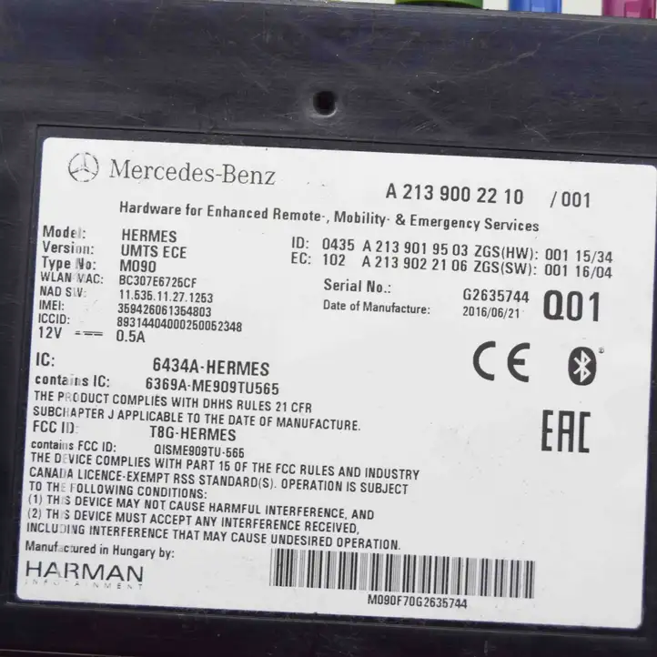 Mercedes-Benz C W205 (2014 - 2021) A2139002210 Bluetooth модуль — фото 6